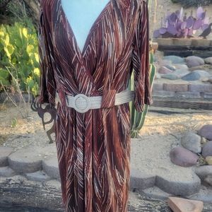 Retro Style Dress With Faux Grass Belt